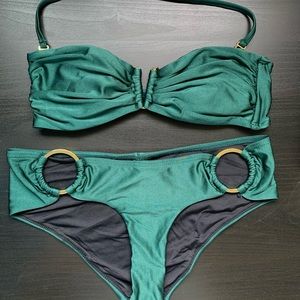 Metallic forest green bikini